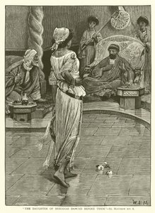 The Daughter of Herodias danced before them, St Matthew, XIV, 6 by English School