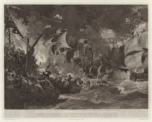 The Defeat of the Spanish Armada by English School