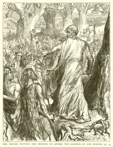 The Druids inciting the Britons to Oppose the landing of the Romans, B.C. 55 by English School