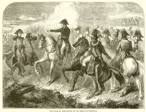 The Duke of Wellington on the Field of Waterloo by English School