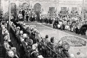 The Durbar at Rawul Pindi by English School