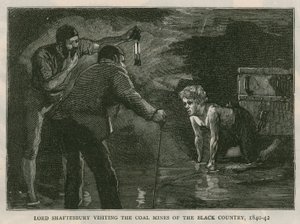 The Earl of Shaftesbury; Visiting the Coal Mines of the Black Country, 1840-41; from The Graphic, 10 October 1885 by English School