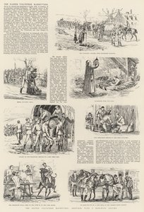The Easter Volunteer Manoeuvres, Sketches with a Marching Column by English School