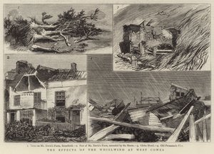 The Effects of the Whirlwind at West Cowes (engraving) by English School