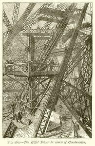The Eiffel Tower in Course of Construction by English School