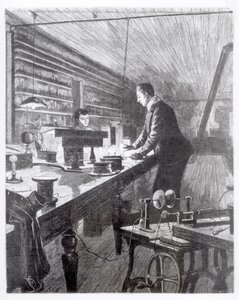 The Electric Light, Mr Edison in his Laboratory by English School