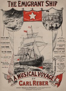 The Emigrant Ship, Victorian Sheet Music Cover by English School