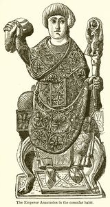 The Emperor Anastasius in the Consular Habit by English School