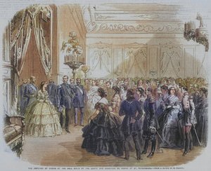 The Emperor of Russia at the Ball Given by the Count and Countess de Morny at St Petersburg (engraving) by English School