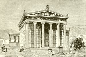 The Erechtheion, a Famous Temple at Athens to the Hero Erechtheus