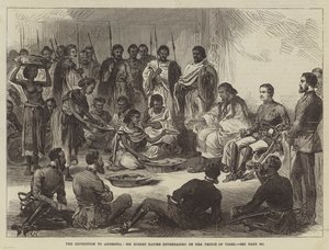The Expedition to Abyssinia, Sir Robert Napier entertained by the Prince of Tigre by English School