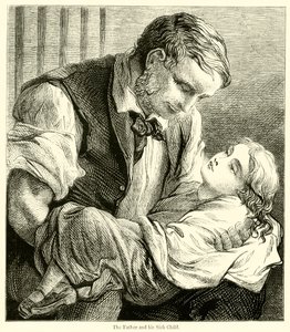 The Father and His Sick Child by English School