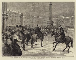 The Festivities at St Petersburg, Review of the Garrison Troops by the Czar before the Prince of Wales