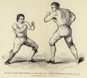 The Fight between Tom Johnson and Isaac Perrins, at Banbury, Oxfordshire, 22 November 1789 by English School
