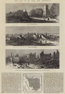 The Fire at St John, New Brunswick by English School