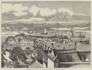 The French War in China, View of the City of Foochow, from the British Consulate by English School