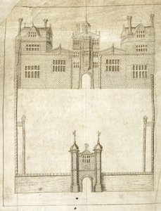 The Front of Wilton House (detail) by English School