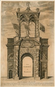 The Garden of Plenty; Triumphal Arch Erected in Fleet Street, Near Whitefriars, London by English School