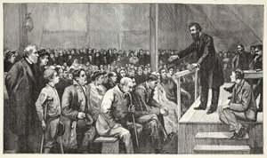 The General addressing a Meeting at the Tent in the Quaker Burial-ground by English School