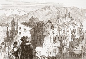 The Genevans Destroying the Suburbs of Their City by English School