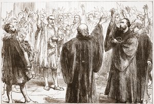 The Genevans Swearing Their Renunciation of Romanism by English School