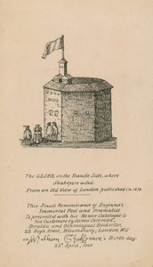 The Globe, Bankside, London, based on an old view of London published in 1579