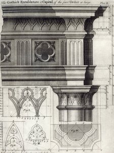 The Gothic Entablature and Capital of the First Order at large, 1741 by English School