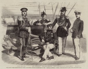 The Grand Duke Constantine of Russia and Suite, on the Quarterdeck of the "General-Admiral" by English School