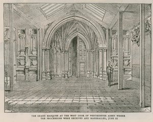The Grand Marquee at the West Door of Westminster Abbey by English School
