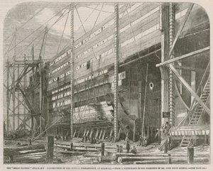 The Great Eastern steam ship; Construction of the central compartment at Millwall by English School