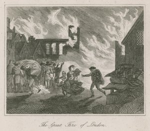 The Great Fire of London by English School