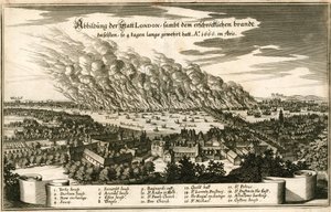 The Great Fire of London by English School