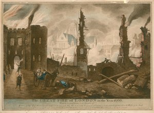 The Great Fire of London in the year 1666 by English School