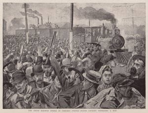 The Great Railway Strike in Chicago, United States Cavalry Dispersing a Mob