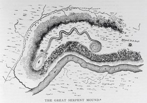 The Great Serpent Mound, near Locust Grove, Ohio, 2nd century BC, from 