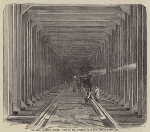 The Great Victoria Bridge, View of the Interior as it Now Stands Completed (engraving) by English School