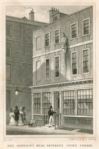 The Grecian Coffee House, Devereux Court, Strand, Featuring a Bust of Ben Johnson by English School