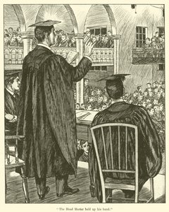 The Head Master Held Up His Hand by English School