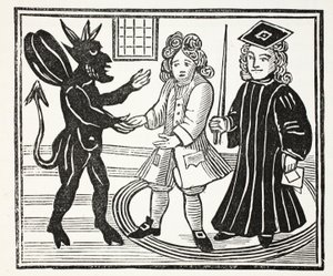 The History of Dr. John Faustus, illustration from Chap-books of the Eighteenth Century by John Ashton, pub. 1882 by English School
