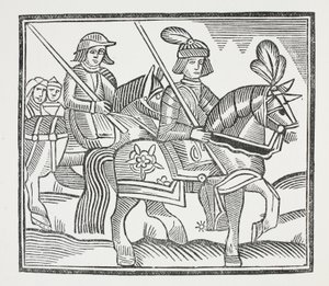 The History of the Life and Death of that Noble Knight Sir Bevis of Southampton, illustration from Chap-books of the Eighteenth Century by John Ashton, pub. 1882
