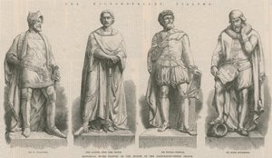 The Holborn Viaduct: Historical Stone Statues on the Houses of the Farringdon Street Bridge by English School