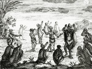 The Hottentots Worship the Moon, Illustration from 