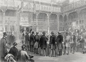 The House of Commons: Swearing-In of the Members in 1857 by English School