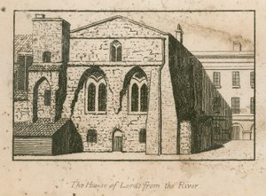 The House of Lords from the River by English School