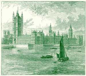 The Houses of Parliament and Westminster Abbey by English School