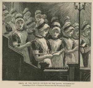 The Huguenots in England: Choir of the French Church of the Savoy, Bloomsbury by English School