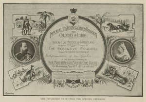 The Imperial Institute: The Invitation to Witness the Opening Ceremony by English School