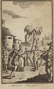 The Inca Emperor Atahualpa Strangled by Order of Spanish Conquistador Francisco Pizarro, Peru by English School