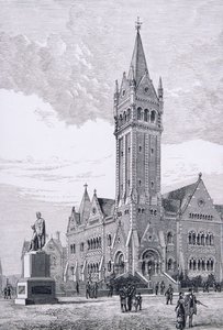 The Independent Church, Collins Street, Melbourne, Australia, from Australian Pictures, pub. by The Religious Tract Society, 1886 by English School