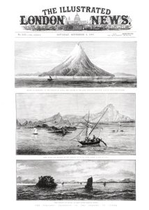 The Island of Krakatoa, front cover of The Illustrated London News, 8th September 1883 by English School